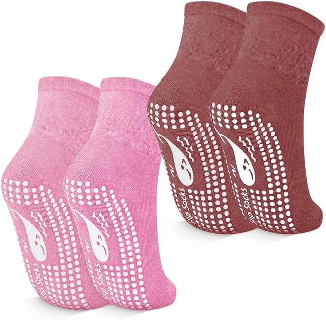 Detalle de TENQUAN Yoga Socken mit rutschfestem Griffmuster (2 oder 4 Paar) für Damen & Herren, Unisex 35–46