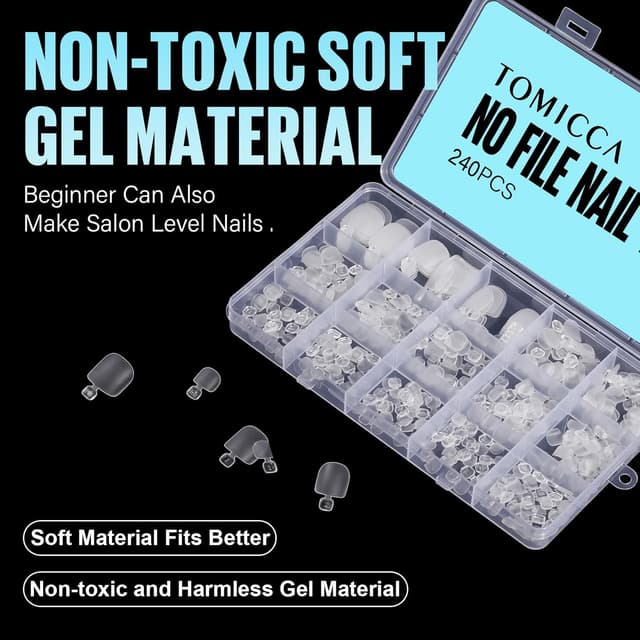 Detalle de TOMICCA kit de faux ongles de pieds – 240 pièces en 12 tailles