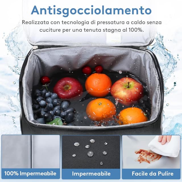 Detalle 2 de Lifewit Borsa Frigo 40L Lifewit, borsa termica morbida per pranzo e surgelati