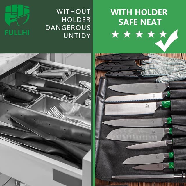 Thumbnail 4 de FULLHI Juego de 15 Cuchillos Japoneses con Mag... 🍣