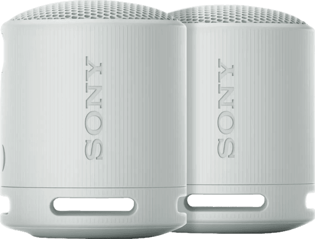 Detalle de Sony SRS-XB100 Doppelpack (Grau) – kompakte IP67-Lautsprecher für unterwegs