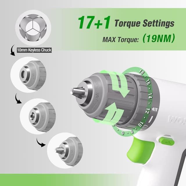 Thumbnail 2 de WORKPRO Atornillador Inalámbrico 12V 17+1 Par