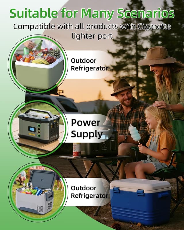 Detalle 1 de RIIEYOCA 14AWG KFZ Kühlbox Kabel 12V/24V