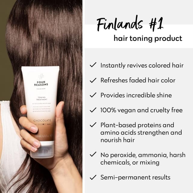 Detalle 2 de Four Reasons Color Mask in Chocolate (27 Colors) Hair Gloss & Color Depositing Conditioner