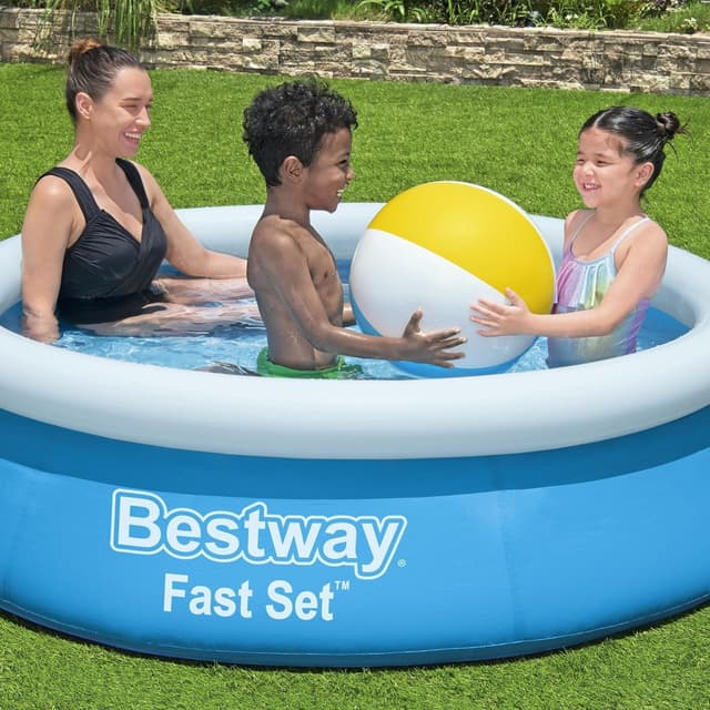 Thumbnail 1 de Bestway 6ft x 20in Blue Round Fast Set Inflatable Above Ground Pool