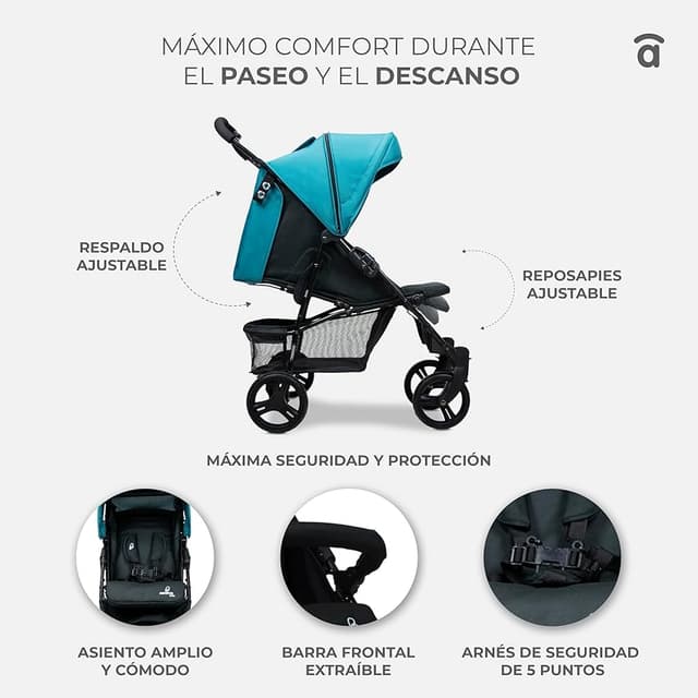 Detalle 1 de Asalvo CÁDIZ silla de paseo ligera 15 kg 👶