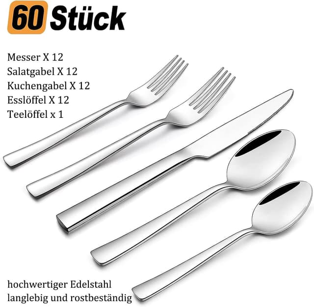 Detalle 2 de Besteck Set für 12 Personen 60-teilig