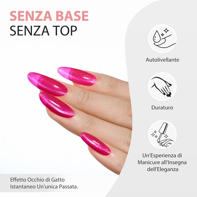 Detalle 2 de HALMAI OneCoat Cat Eye semipermanente 5 in 1 con magnete (smalto gel) – Rosa cipria