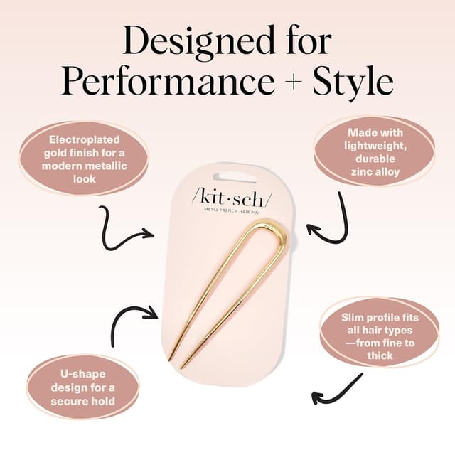 Detalle 2 de Kitsch Haarnadel Gold 1 Stück