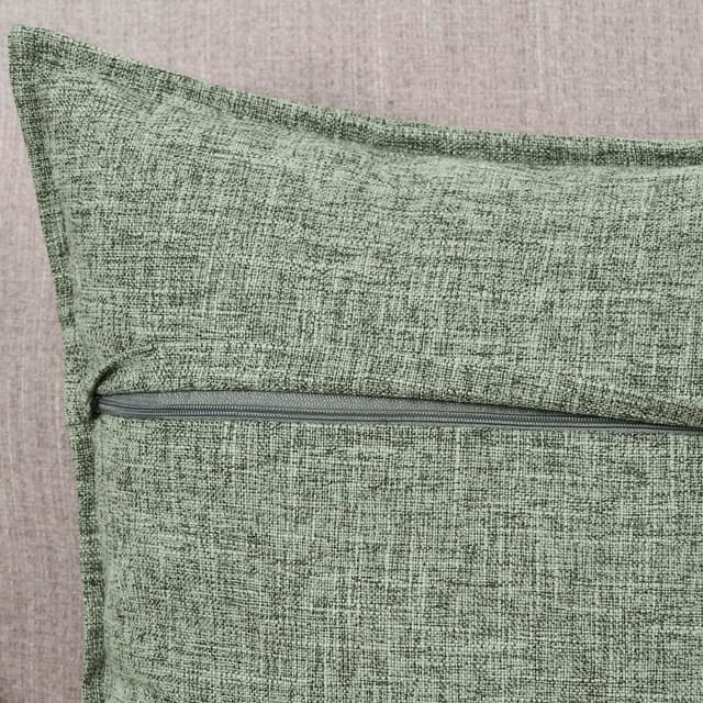 Detalle de Madizz 2er-Set Kissenbezüge aus Polyester-Leinen in Graugrün, 30x50 cm