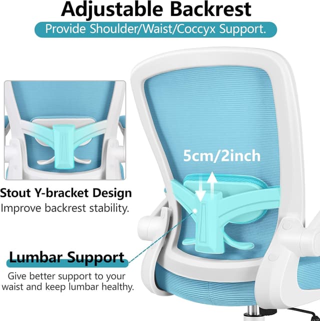 Detalle de FelixKing Office Chair (Ergonomic Mesh Desk Chair) with Adjustable Lumbar Support and Flip-up Armrests