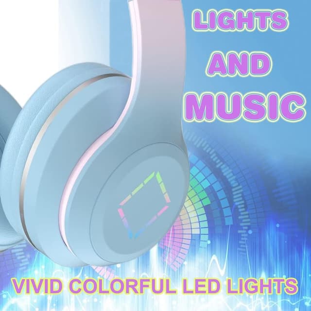 Thumbnail 1 de Usoun Kids Headphones Cat Ear LED Bluetooth