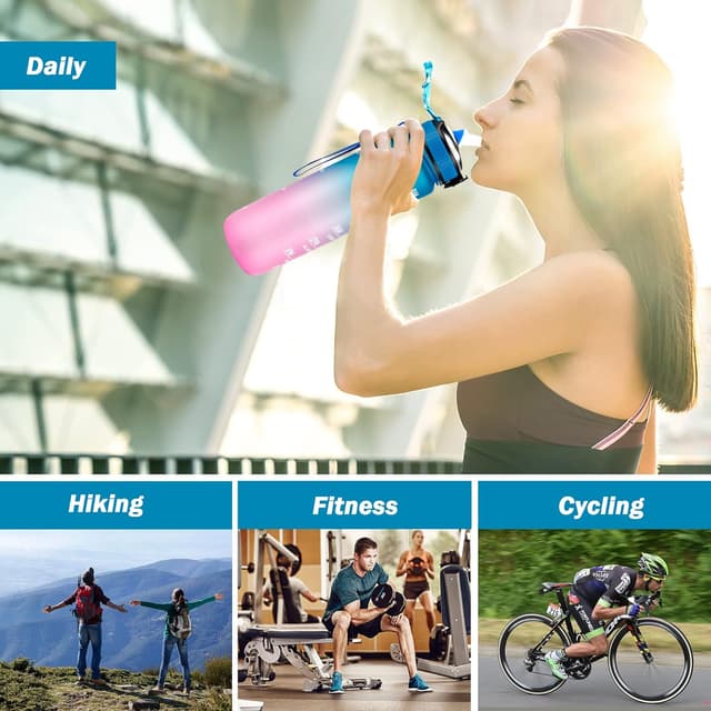 Thumbnail 6 de YC Kitchen 1 Litre Motivational Water Bottle