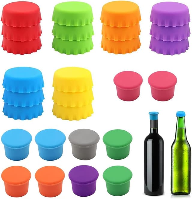 Imagen de Riisoyu 30 Stück Silikon Kronkorken für Flaschen en OfertitasTOP