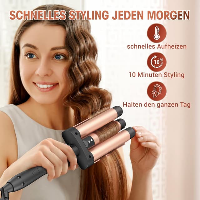 Detalle de Lockenstab 3 Fässer Beach Waves 30s Aufheizung