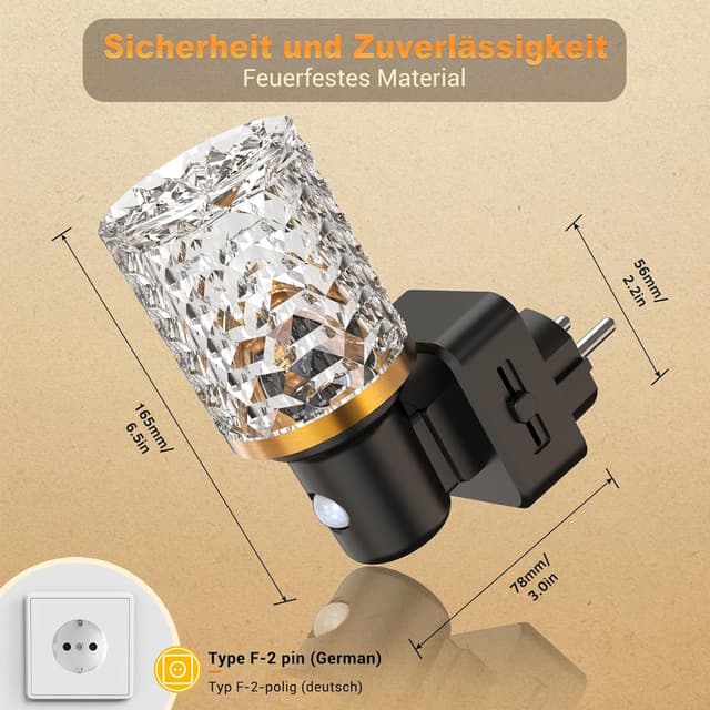 Detalle de JandCase Nachtlicht Steckdose mit Bewegungsmelder