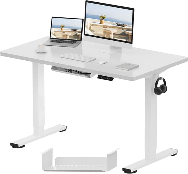 Detalle de FlexiSpot E1 Plus One-Piece Electric Standing Desk (120 × 60cm, White) with Memory Smart Panel