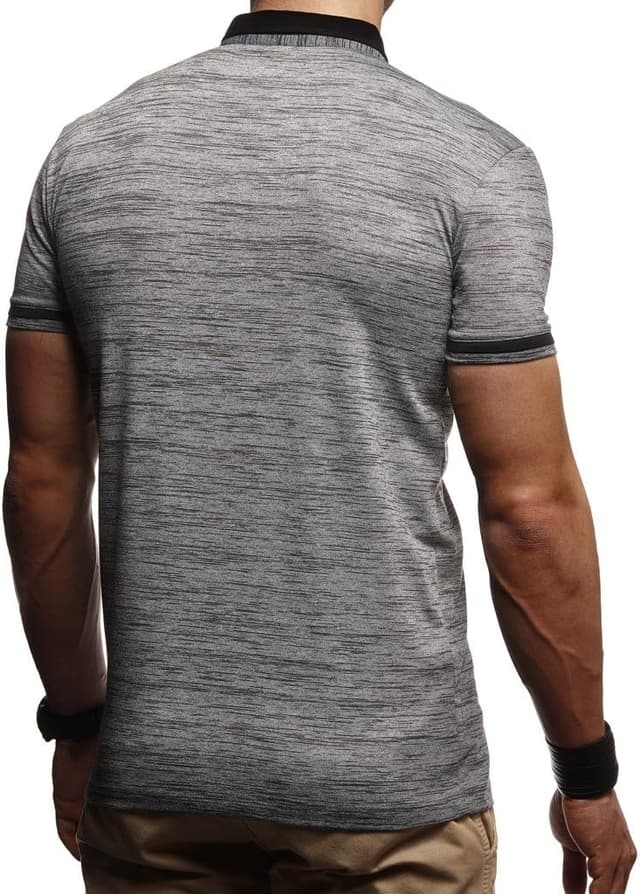 Detalle de Leif Nelson polo da uomo a maniche corte: t-shirt polo casual moderna
