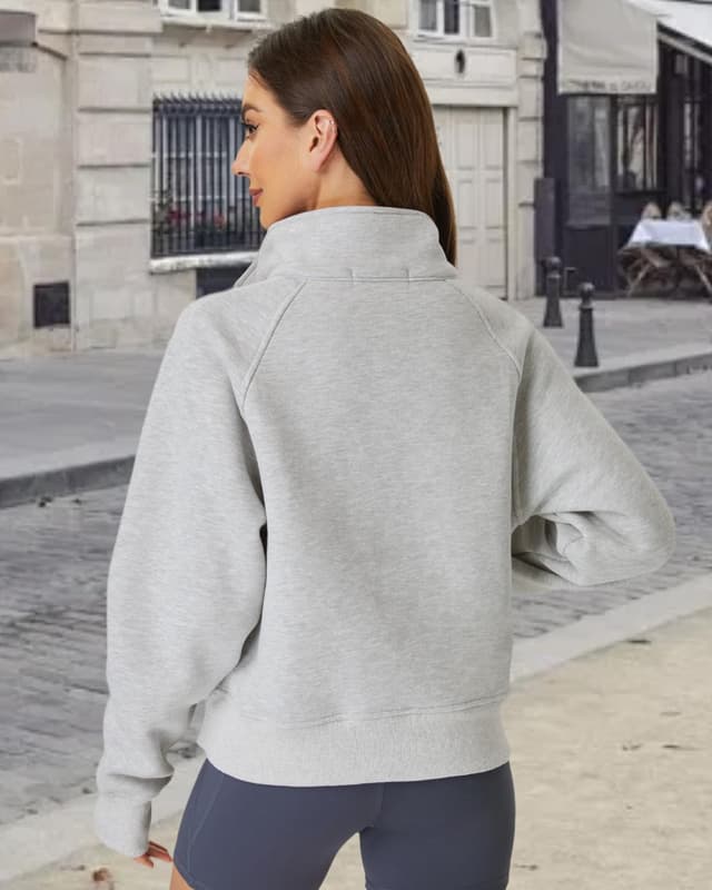 Detalle de Friptspyg Sweat à capuche en velours pour femme — pull polaire hiver avec grande poche