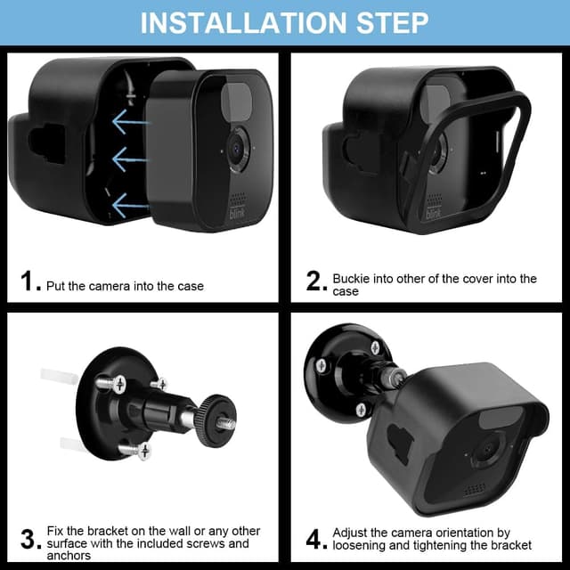Detalle 2 de OFFCUP Blink Outdoor Supporto per Fotocamera da esterni regolabile da parete (2 pezzi) con custodia protettiva