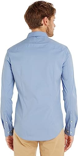 Detalle 2 de Tommy Jeans Tjm Original Stretch Shirt Camisa azul