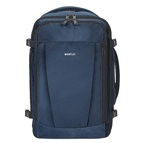 Detalle 2 de ECOHUB Mochila de cabina para Ryanair de 40x20x25 cm (20L) con 13 compartimentos y tejido PET reciclado