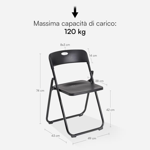 Thumbnail 1 de Baroni Home Sedia Pieghevole 74x43x49 cm