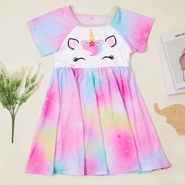 Thumbnail 4 de ICOSY Girls Nightgown Unicorn Dress 3T