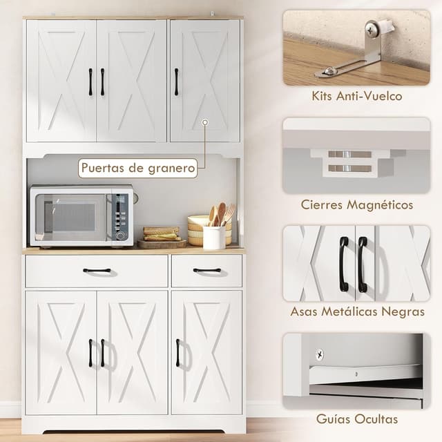 Thumbnail 5 de HOMCOM Alacena de Cocina Alta 100x38x172 cm