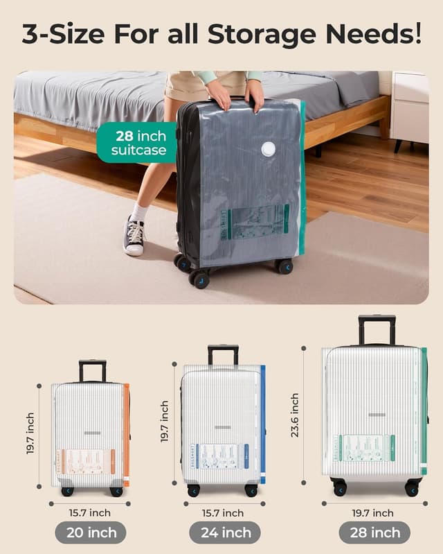 Detalle 2 de BAGSMART Vacuum Storage Bags with Wireless Electric Pump – 12-pack reusable vacuum bags for travel and home