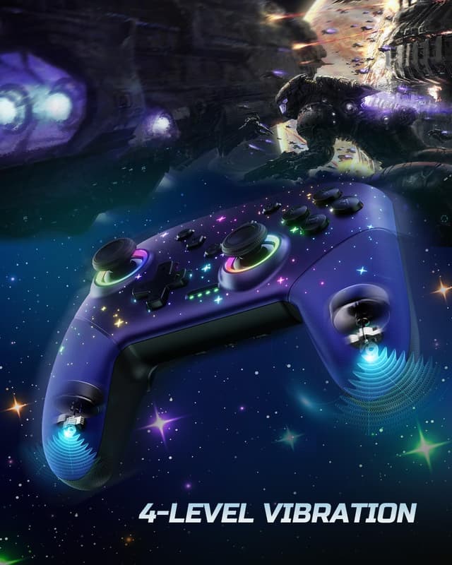 Detalle 2 de VOYEE Wireless Pro Controller for Switch, Lite, OLED & PC with RGB, Turbo and 6‑axis gyro