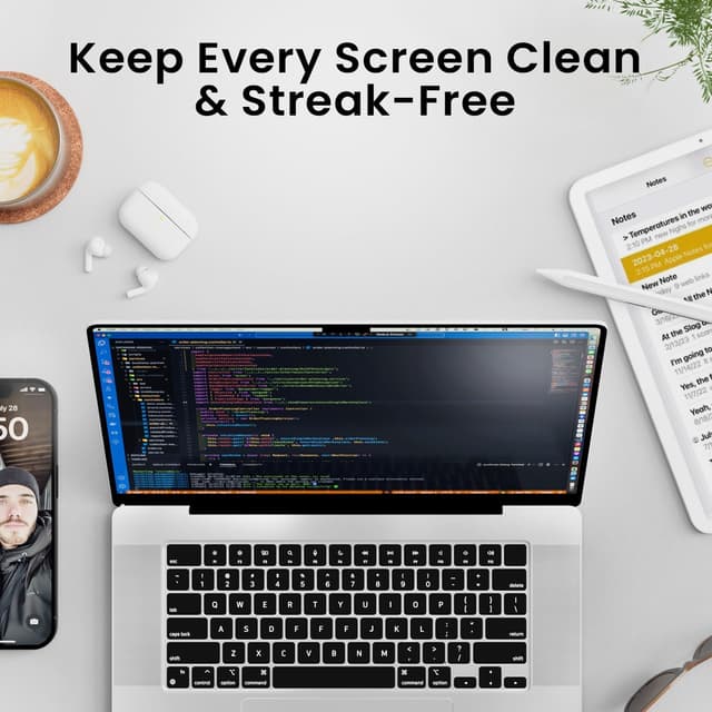 Detalle de EVEO Screen Cleaner Spray (Streak-Free) TV Screen Cleaner Kit with Plush Microfiber Cloth