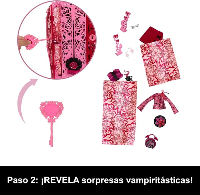 Detalle 2 de Monster High Skulltimate Secrets Draculaura 🌟 Jardín Misterioso con Sorpresas