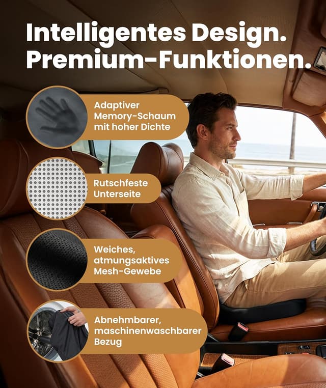 Detalle 2 de Everlasting Comfort Memory-Schaum Sitzkissen mit ergonomischer Steißbein-Unterstützung