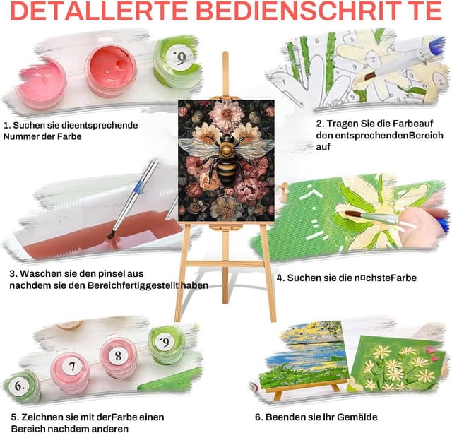 Thumbnail 6 de WEMEON 3 Stück Malen Nach Zahlen Erwachsene (30x40cm), Paint by Numbers Leinwand Leinwand und Acrylfarbe, DIY Set Erwachsene zur Entspannung für Home Deko
WEMEON 3 Stück Malen Nach Zahlen Erwachsene (…