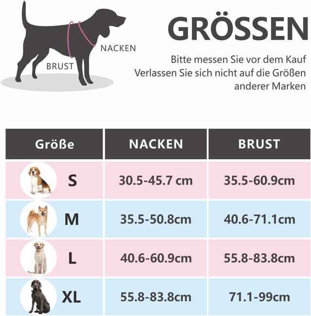 Detalle 2 de PHOEPET No Pull Hundegeschirr mit verstellbaren Gurten, Kontrollgriff und reflektierenden Streifen (Rosa)