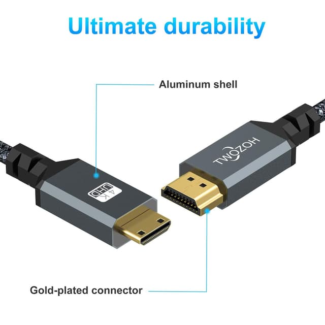 Thumbnail 1 de Twozoh Mini HDMI to HDMI Cable 1M 2 Pack