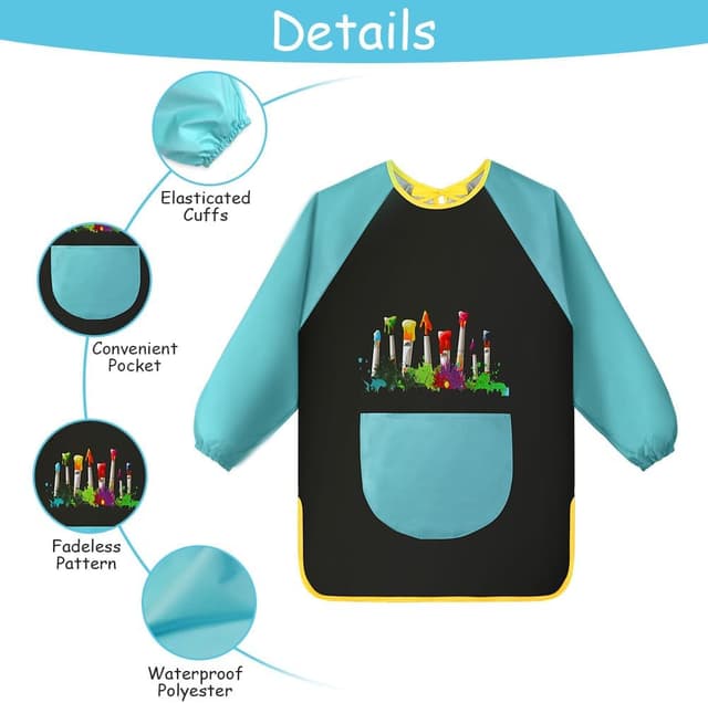 Detalle de OSDUE Delantal infantil impermeable 70x50 cm