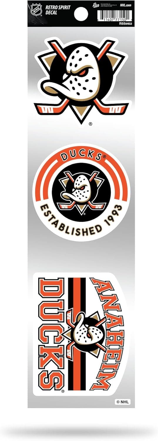 Detalle de Rico Industries NHL Hockey Retro Decal Set (3 Retro Team Decals)