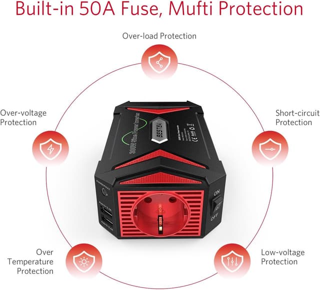 Detalle 2 de BESTEK Sinus Wechselrichter 300 W 12V