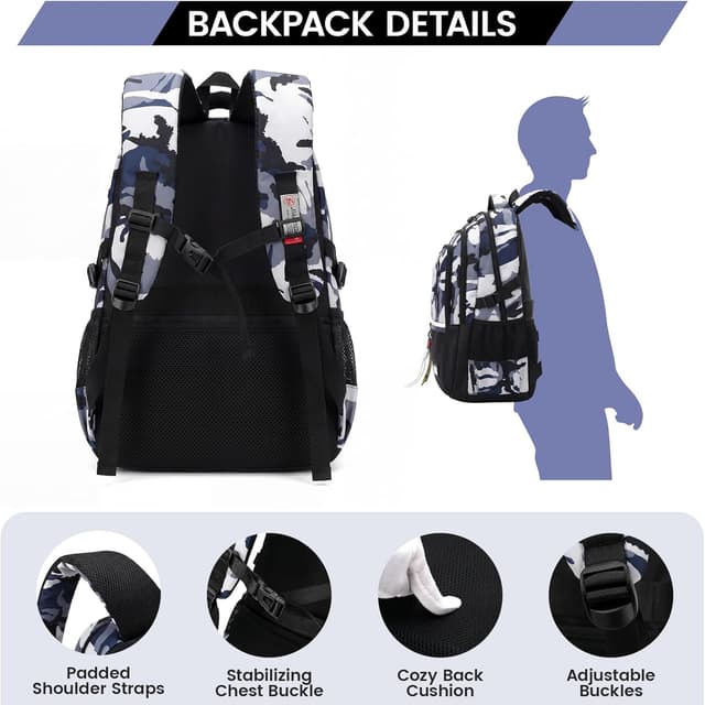 Detalle de Amythe Zaino Scuola Superiore e Media per Ragazzi con PC 16 pollici, 32 litri – Nero