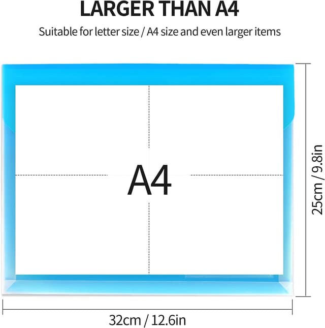 Detalle 2 de TOOELMON A4 plastic wallets 12 pack