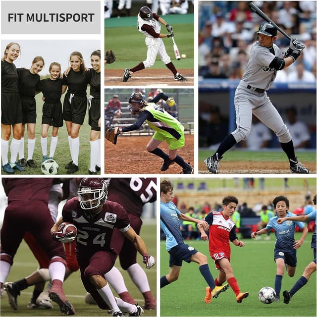 Detalle 2 de GRAPMKTG 3-Pack Knee-High Athletic Socks for Youth (Soccer, Baseball, Softball & More)