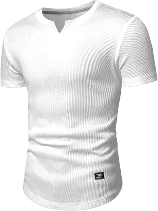 Thumbnail 6 de JMIERR Mens Muscle Slim V-Neck Longline Tee