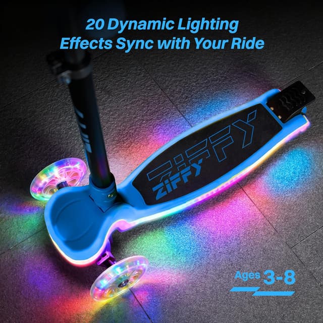 Detalle 2 de ZIFFY 3-Wheel Light-Up Scooter 110 lbs 🛴