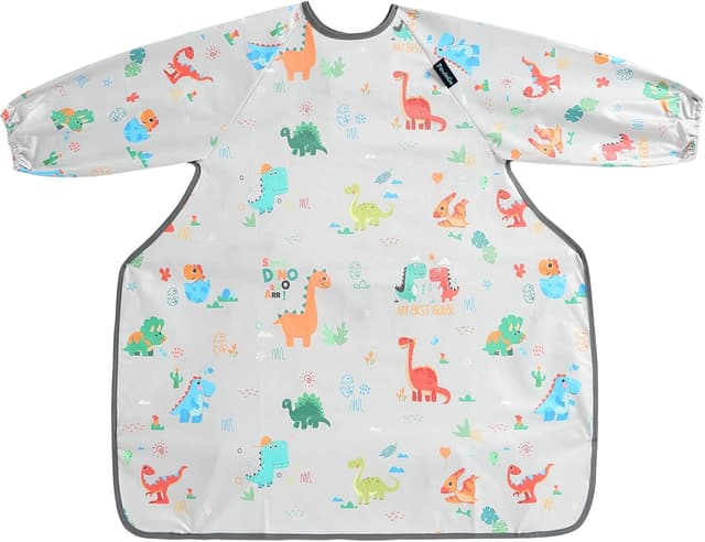 Detalle de PewinGo weaning bib with sleeves