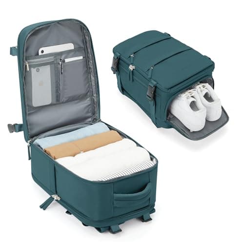 Detalle de BJLFS mochila de cabina 40x30x20 compatible Ryanair/Wizz Air/Vueling, portátil 17" y compartimento seco-húmedo (azul eléctrico)