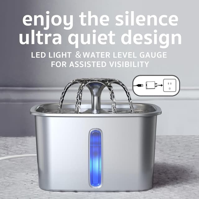 Thumbnail 4 de Veken Stainless Steel Pet Fountain 2.8L