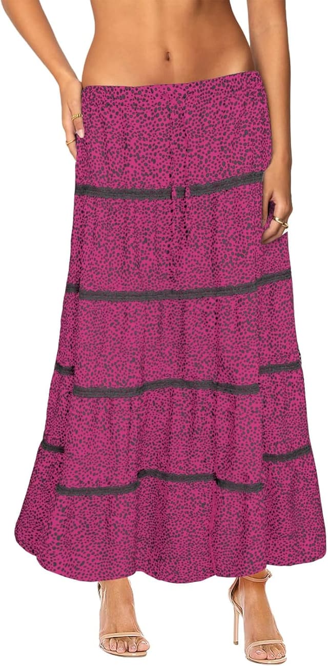 Imagen de SEBOWEL Damen Rock Maxirock Blumen en OfertitasTOP