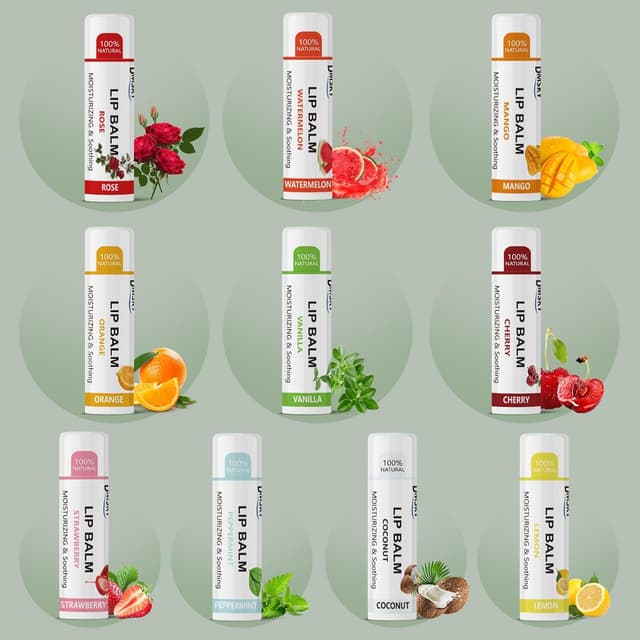 Detalle 2 de 40 Pack Fruit Lip Balm Variety (10 Flavors) with Coconut Oil, Beeswax & Olive Oil